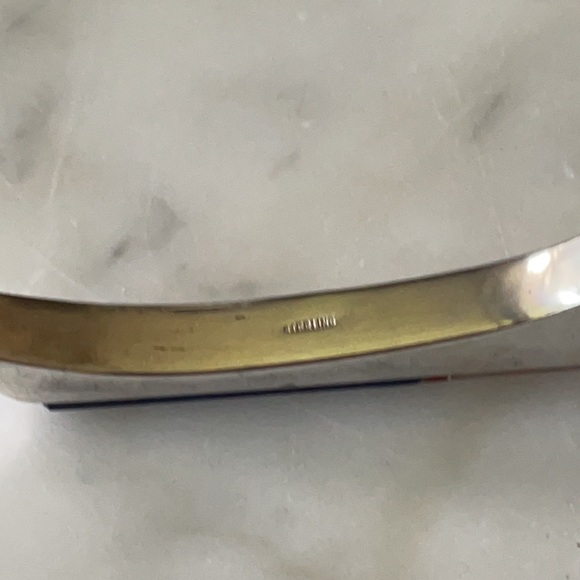 Vintage Navajo Native American Lapis and Mother of Pearl Bracelet - Picture 14 of 15